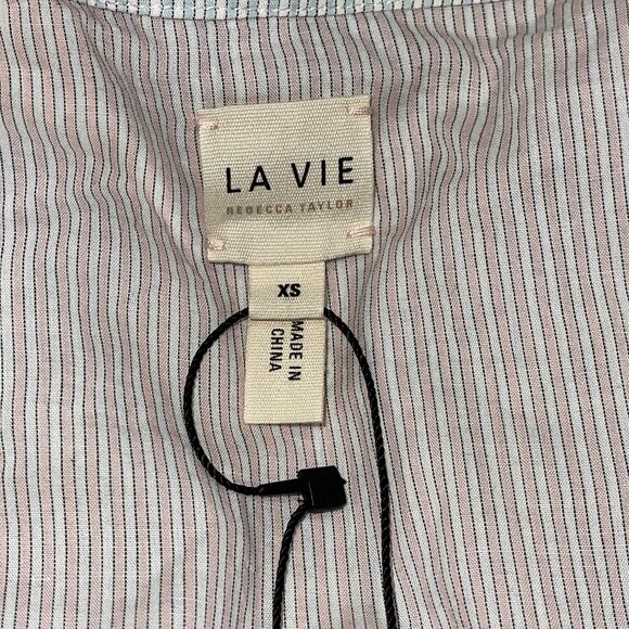 La Vie Rebecca Taylor Multi Striped Dress Sleeveless Button Down Size XS - Picture 2 of 8